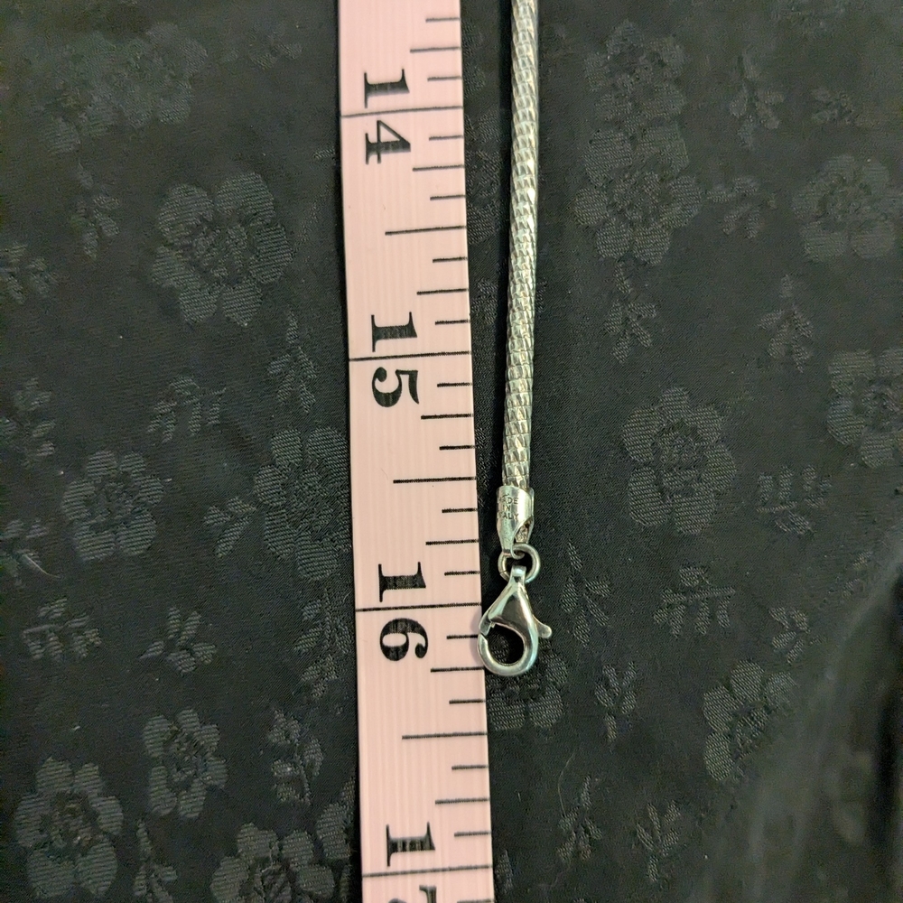 Sparkly Solid Sterling Silver Snake Chain Necklace Milor Italy 16 Inch - Picture 5 of 10